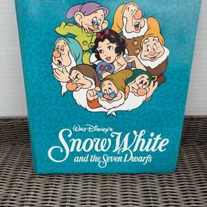 Vintage Disney SnowWhite & Seven Dwarfs 3 Ring Binder Turquoise 11”